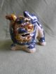 Porcelain Chinese Foo Dog In Blues & Grays ~ China Dogs photo 2