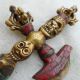 Tibet Tibetan Bronze Turquoise Coral Buddhist Ritual Tool Vajra Doorje Other photo 1