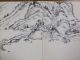 Japanese Indian Ink Drawing Sumie About Mountain Village Paintings & Scrolls photo 3