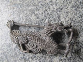 Dragon Chinese Old Style Lock And Key Animal Bronze Unique Vivid 3 photo