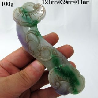 100% Natural Jadeite A Jade Hand - Carved Statues - - Ling Zhi Nr/nc1124 photo