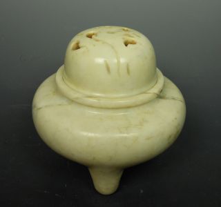 Chinese Antique Vintage Hand Carved Incense Burner With Lid Cover photo