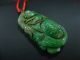 Prefect Chinese Antique Green Jade Pendant/on The Louts Leaf ' Sfish Dragon/08 Necklaces & Pendants photo 3