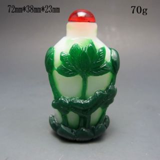 Chinese Hand - Carved Glass Snuff Bottle - - - Lotus Nr/pc2042 photo