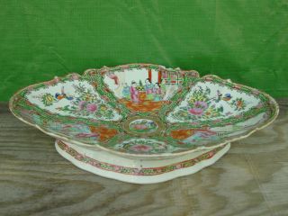 Large Chinese Export Famille Rose Madellion Footed Fruit Bowl Platter Nr photo