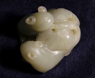 Jade Carving Two Tigers photo