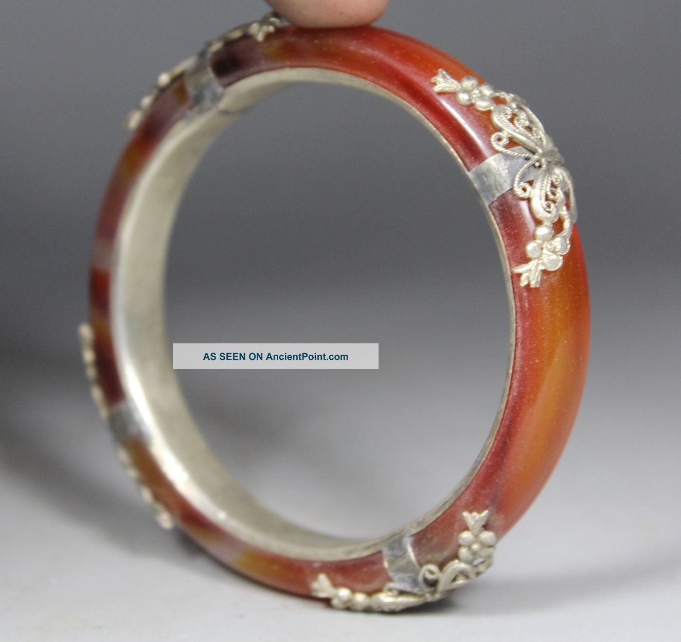 Chinese Handwork Butterfly Old Jade Bracelet Uncategorized photo