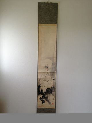 174 ~beautiful Kannon~ Japanese Antique Hanging Scroll photo