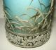 Antique Nippon Hand Painted Japanese Moriage Vase Flying Cranes Turquoise Signed Vases photo 10