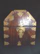 Antique Vintage Oriental Chinese Japanses Wood/ Brass Jewelry Trinkle Box Boxes photo 5