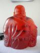 Antique Chinese Amber Or Resin Carving Buddha Budha With Wood Stand Buddha photo 2