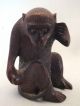 2 Chinese Carved Hardwood Studies Of Monkeys 20thc Woodenware photo 1