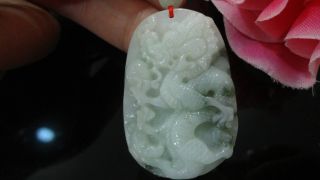 China100%natural Green Flower Ajade Jadeite Pendant/small Dragon/a Jadeite Bead photo