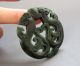 Chinese Hetian Black Green Jade Hollow Out Carved Phoenix Pendant Nr Other photo 2