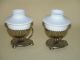 Asian Design Silverplate Cups With Lotus Leaf Bases Glasses & Cups photo 1