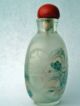 Antique Chinese Snuff Bottle,  Inside Painted Carved Glass Snuff Bottles photo 2