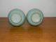 Pair Of Vintage Korean Celadon Glaze Porcelain Yuhuchun Vases.  6 1/2 