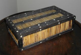 An Old Quill Box With Sliding Lid photo