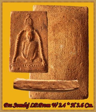 Real Thai Amulet Buddha Pendent Phra Somdej Lp.  Prom Wat Chong Care Be:2513 Rare photo