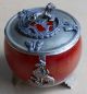 Ca 1890 Chinese Zodiac Incense Censer~red Jade & Silver,  Marriage Gift Fr Harmony Incense Burners photo 2