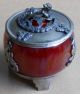 Ca 1890 Chinese Zodiac Incense Censer~red Jade & Silver,  Marriage Gift Fr Harmony Incense Burners photo 3