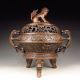 Chinese Bronze Incense Burner & Lid W Pixiu Dragon Nr Incense Burners photo 9