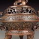 Chinese Bronze Incense Burner & Lid W Pixiu Dragon Nr Incense Burners photo 1