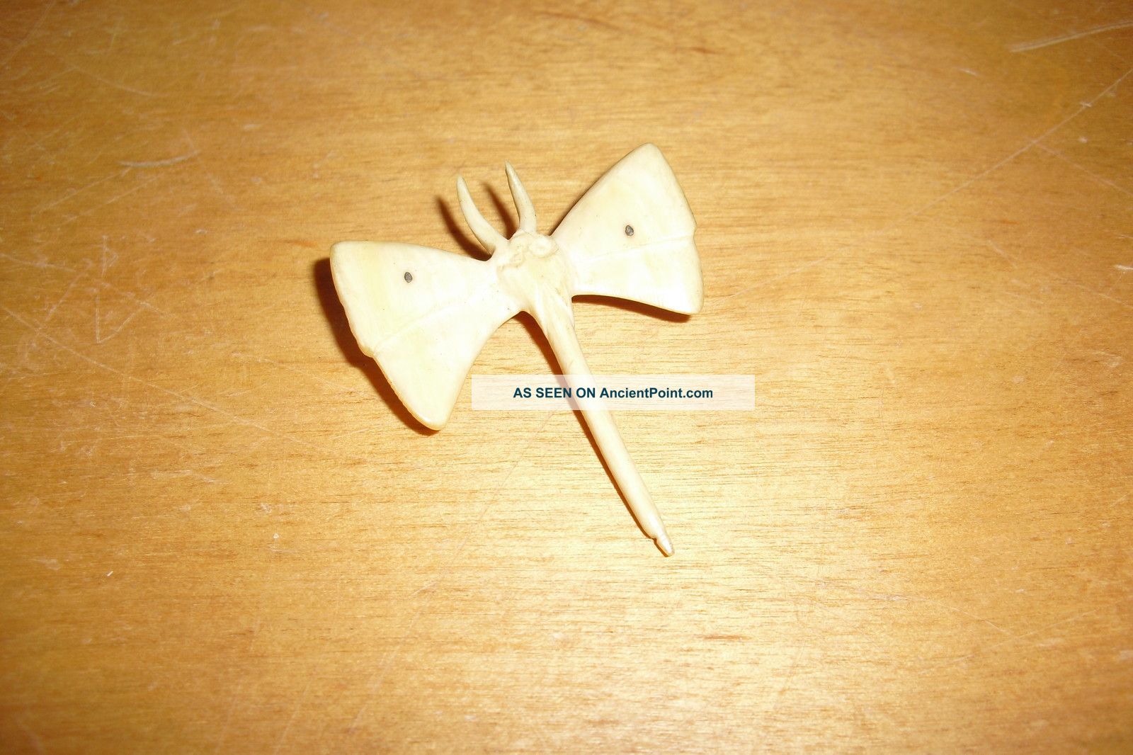 Antique Rare Chinese Faux Ivory Carved Dragonfly Brooch Other photo