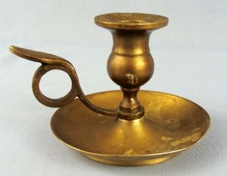 Antique Ottoman Islamic Brass Handle Table Stand Candle Candlestick Candleholder photo