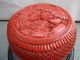 Old Guaranteed Carved Antique Cinnabar - Chinese Large Heavy Round Pot 7 1/8x4 1/2 Boxes photo 6