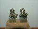 A Pair Of Bronze Lion Weights Amulets photo 1
