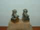 A Pair Of Bronze Lion Weights Amulets photo 3
