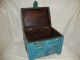 Old Rare Vintage Wooden Painted Jewellery Islamic Box Middle East photo 2