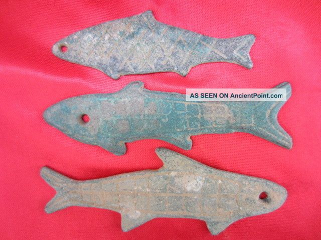 Chinese Bronze Collection Ancient Unique Carving Pendant Fish Shape Kd Other photo