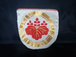 Pouch With Family Crest - Japanese Kimono Silk Purse High Class Vintage photo
