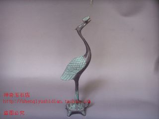 Js645 Rare,  Chinese Bronze Carved Crane Turtle photo