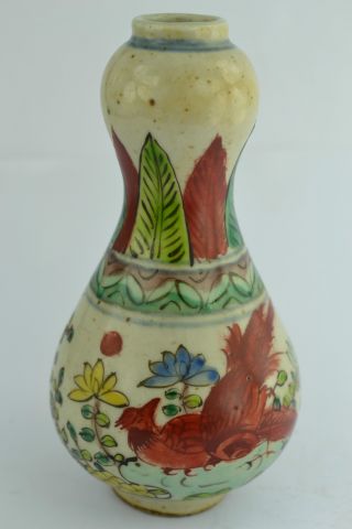 China Rare Collectibles Old Wonderful Handwork Porcelain Bird Flower Vase +++++ photo