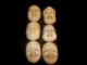 Unique Six Rare High Quality Ox Bone Netsuke Hand Carved Faces Signed Netsuke photo 9