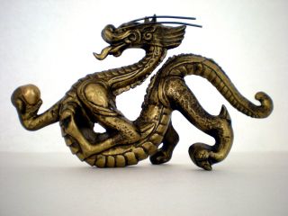 Antique Chinese Bronze Dragon Statue photo