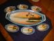 Vintage Handpainted Sushi Boat & 6 Wasabi / Contiment Trays - Euc Lusterware Plates photo 1