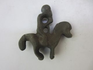 Collection Bronze Chinese Delicate Carving Man On The Horse Shape Statue - - R2 photo