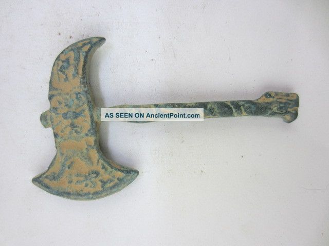 Collection Bronze Chinese Delicate Carving Axe Shape Weapon Statue - - Rf Other photo