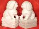 A Pair Of Chinese Marble Stone Lions/foodogs Foo Dogs photo 1