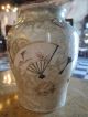Pair Of Vintage Japanese Satsuma Pottery Vases W/ Fan & Mirror Decoration Vases photo 5
