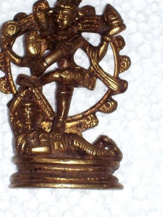 An Attractive & Brass Statue Dancing Shiva In Ring Of Fire / Nataraja. photo