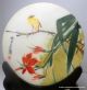 2oth Century Chinese Hand Painted Enameled Bird Stone Plaque On Fitted Base Other photo 1