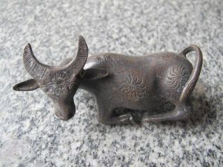 Chinese Bronze Old Vivid Buffalo Shape Lock Unique Exquisite Style 15 photo