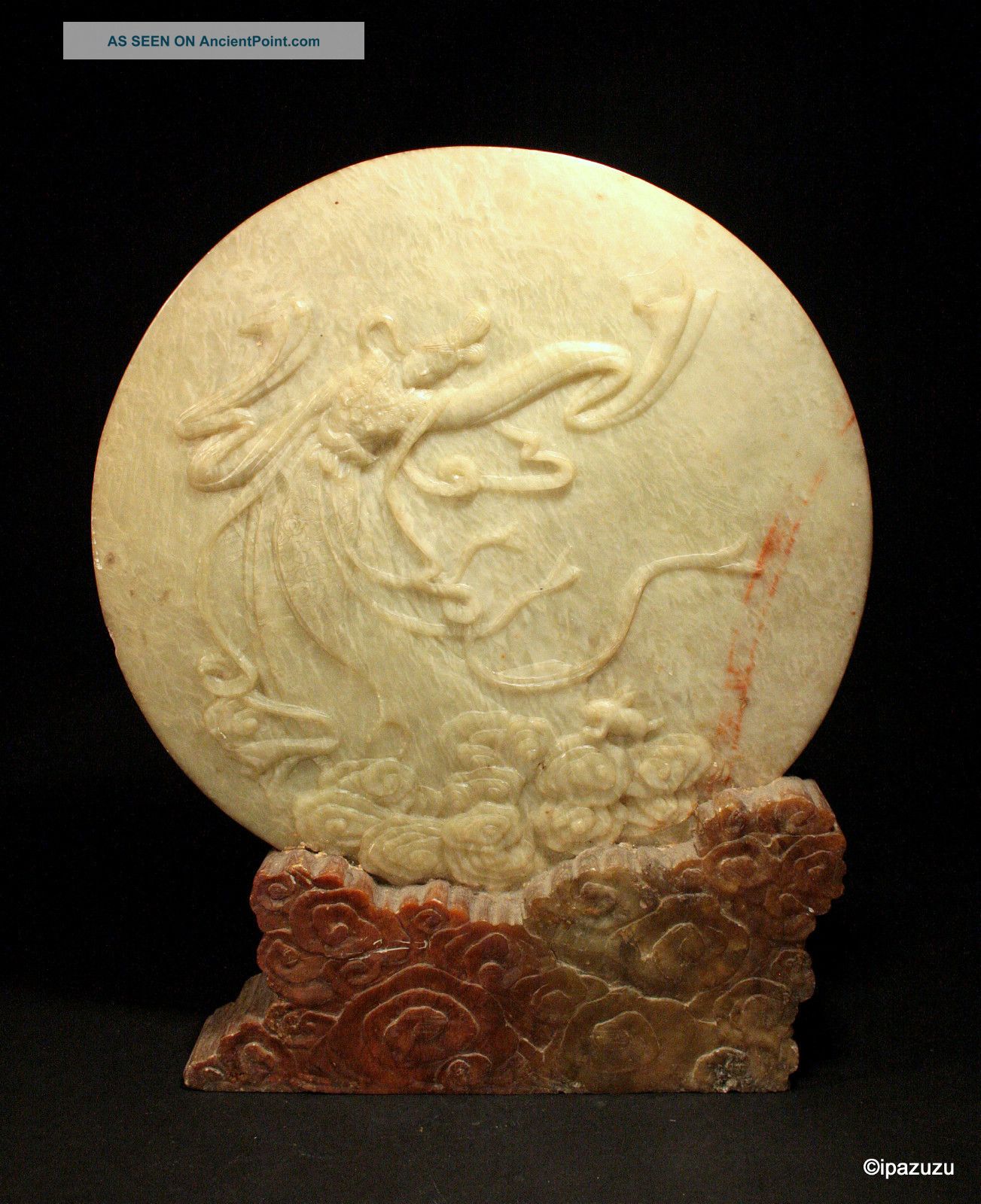 Chinese Soapstone Carving Mazu Riding Waves Jade/ Hardstone photo