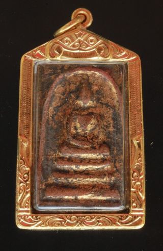Old Thai Buddha Amulet Phra Somdej Wat Rakang Pim Yai 5 Magic Powder Very Rare photo