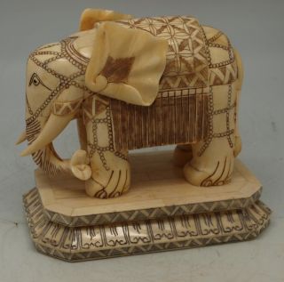 Large Hand Carved Oriental Chinese Carving Of An Elephant photo